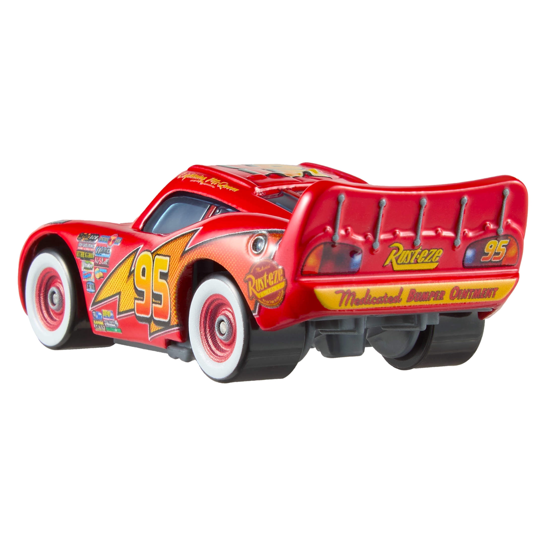 Disney and Pixar’s Cars Whitewalls Lightning McQueen Toy Car, 1:55 Scale Die-Cast Vehicle