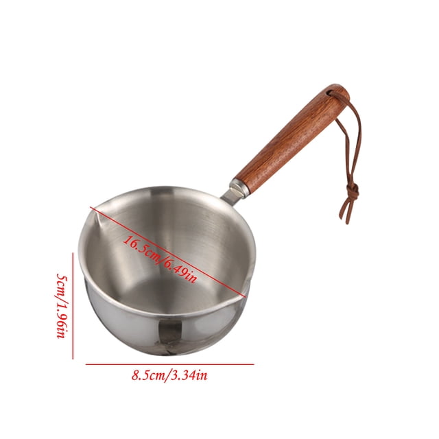 Olla pequeña de acero inoxidable 304 de tres capas para aceite caliente, espesada, con protección contra salpicaduras, para uso doméstico