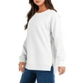 thumbnail image 4 of SHINE UP Sweatshirt for Women Long Sleeve Crewneck Tops Oversized Casual Pullover Shirts with Side Zipper, 4 of 8