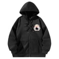 thumbnail image 1 of Sudadera con capucha para hombre y mujer, color negro, con cremallera completa para caminar por la calle, oficina Yuyangstore Sudadera con capucha, 1 of 8
