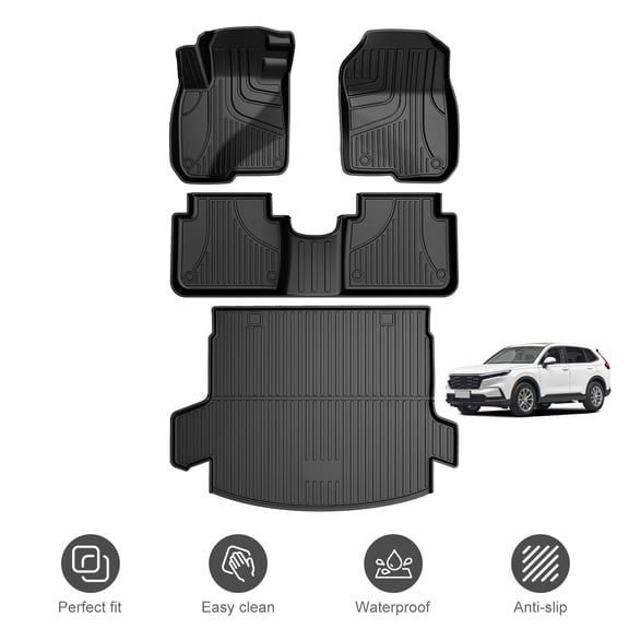 Fit for 2020-2022 Honda CRV Hybrid All Weather TPE Floor Mats & Cargo Mat Full Set Waterproof Car Protection Accessories