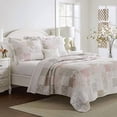 thumbnail image 1 of Laura Ashley Maison Celina Patchwork Ensemble de Courtepointe en Coton Rose, Très Grand Lit, 1 of 9