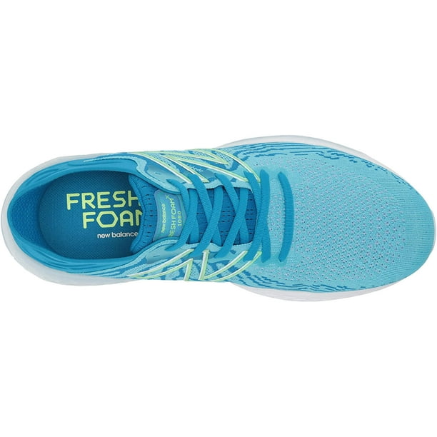 New Balance Women's Fresh Foam 1080 V11 Running Shoe, Virtual Sky/Bleached  Lime Glo, 11 Wide