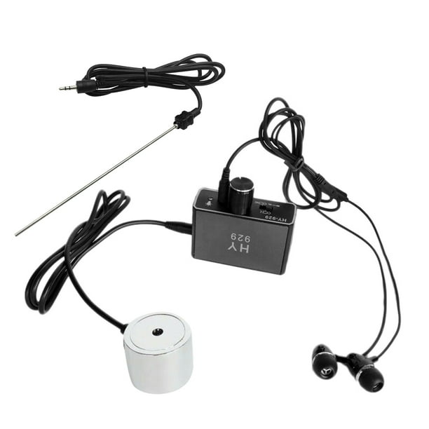 Monitor de ambiente Detector de fugas de tubería de agua Sensor Kit de probador de monitor de fugas de tubería de agua con sondas dobles Auricular Kit de accesorios de localizador de tubería de agua d Romacci Monitor de ambiente