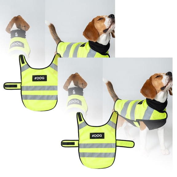 2Pack Clearance Sale! Reflective Vests Adjustable Service Vests Outdoor Night Walking High Visibility Pet Clothes Birthday Gift For Pet Dog Cat 13.8"