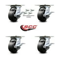 thumbnail image 2 of 4 Inch Polyolefin Caster Set with Ball Bearing and Brakes/Swivel Locks SCC, 2 of 2