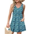 thumbnail image 3 of UVN Summer Dresses for Women V Neck Sleeveless T Shirt Dress Casual Beach Sundress with Pockets, 3 of 9
