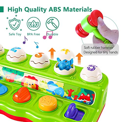 1 Year Old Toys for Boys Girls Birthday Gift,Cause and Effect Animal Pop Up Toy with Music and Light for Toddlers 1-3,Preschool Learning Educational Toys Easter Gifts for babies 6-12 months