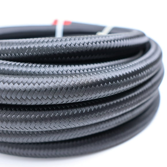 AN 8 8AN 7/16" 11mm Black Nylon PTFE Teflon Ethanol E85 Fuel Oil Hose Line 15ft NLPTFEAN8-015