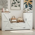 thumbnail image 2 of Uforic Shoe Cabinet with Storage Bench, Farmhouse U Shape Shoe Organizer Cabinet, White, 2 of 9