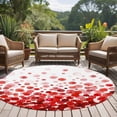 thumbnail image 5 of Red Polka Dots Round Living Room Rugs 7 ft, Watercolor Abstract Art Gradients Modern Washable Area Rug with Non-Slip Sturdy Edge Binding Round Carpet for Kitchen Office Bedroom, 5 of 9