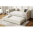 thumbnail image 6 of Dovelina Modern Style Twin Size Upholstered Daybed with Trundle for Guest Room, Small Bedroom, Study Room, Beige, 6 of 14
