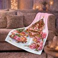 thumbnail image 6 of Whimsical Teddy Bear Christmas Cabin Shop Pink, Festive Holiday Scene, Warm Flannel Blanket for Cabin and Lodge with Detailed Artwork, Art Lovers Christmas Gift, Festive Home Decor, 6 of 9