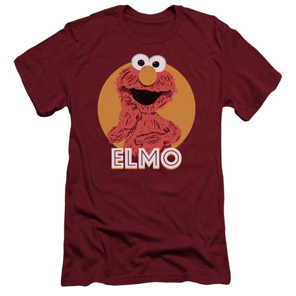 Sesame Street Elmo Scribble S/S Adult 30/1 T-Shirt Cardinal