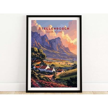 Stellenbosch Wall Art Cape Town Travel Poster South Africa Artwork Unframed Decor Luxury M