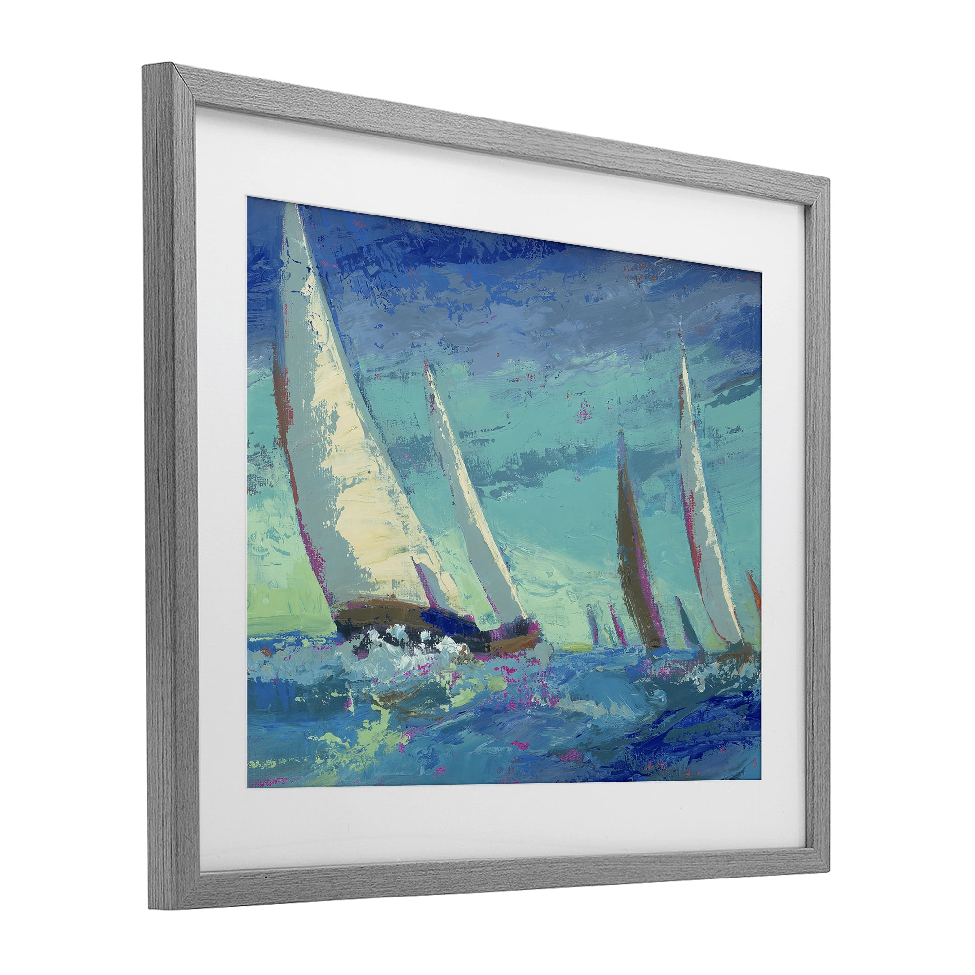 Stupell Industries Abstract Expression Regatta Gray Framed Print Under Glass, design by Beth A. Forst
