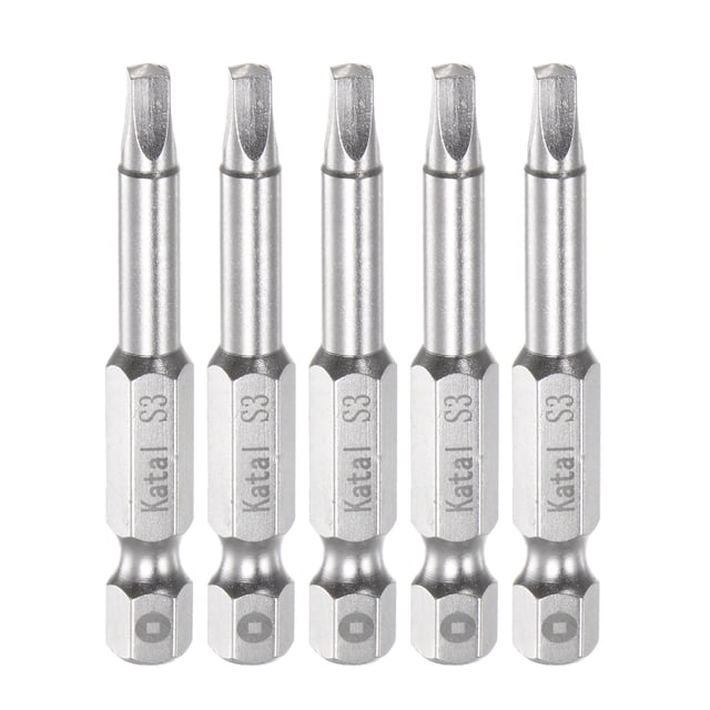 Unique Bargains S3 Magnetic Square Screwdriver Bit 1/4' Hex Shank 2' Length Screw Driver, 5 Pack