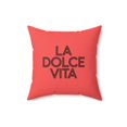 thumbnail image 3 of Square Pillow, Orange LA DOLCE VITA 1970's Typography Fashion Home Decor, Throw Cushion, Retro Pillow, Vintage Inspired Accent, Decorative, 3 of 9