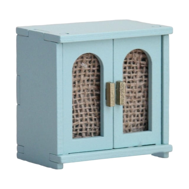 Muebles en miniatura para casa de muñecas a escala 1:12, mini armario, juguete para niños, fotografía de juegos de simulación. azul