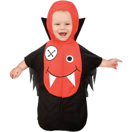 Lil Vampire Baby Monster Infant Costume, Black Red, Large