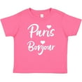 thumbnail image 3 of Inktastic Paris Bonjour with Hearts in White Text Boys or Girls Baby T-Shirt, 3 of 5