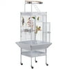 Alden Design 61.5" Rolling Metal Bird Cage with Play Top, White