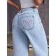 thumbnail image 5 of Jeans Rectos para Mujer, Cintura Alta, Pierna , Holgados, Elásticos, Estilo Boyfriend, Holgados Azul Lavado S, 5 of 9