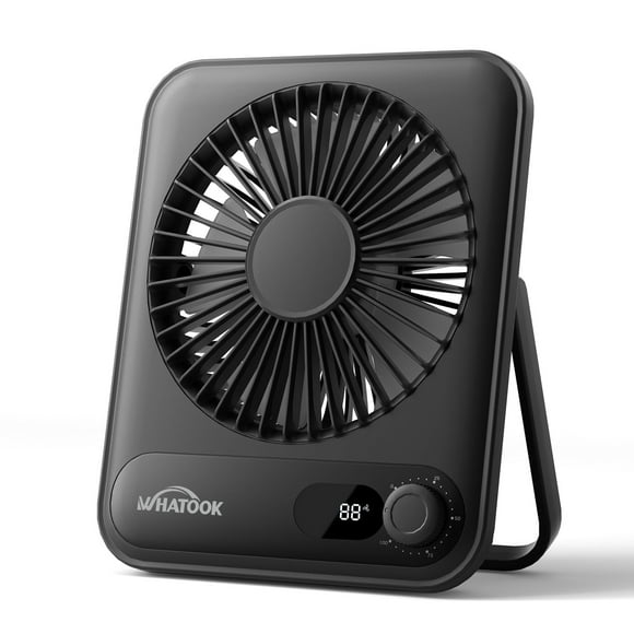 Ventilador de escritorio WHATOOK Small, 5000 mAh, batería de 25 horas, 100 velocidades