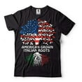 thumbnail image 2 of American Grown Italian Roots Shirt Italian American Gifts Italy Flag Shirt Italy Usa Shirt (X-Large Military Green), 2 of 6