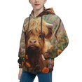 thumbnail image 2 of Sigee Cute Floral Cow for Boys and Girls Youth Hoodie Kids Clothes Boys' Fashion Sweatshirts-X-Large, 2 of 6
