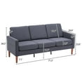 thumbnail image 2 of Ktaxon 3 Seat Couch Mid Century Fabric Sofa with Wood Legs, Comfortable Sofa Couch for Small Apartment Living Room Bedroom Dark Grey, 2 of 10