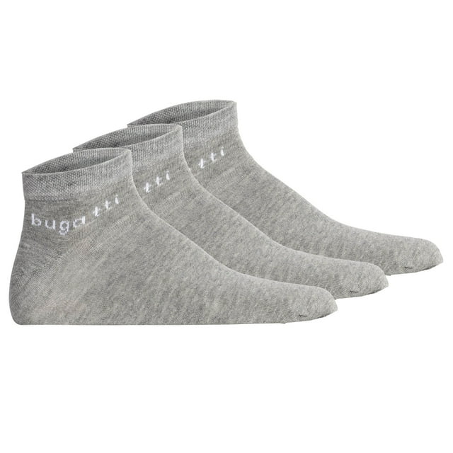 bugatti men's sneaker socks 3-pack - Socks Soft Cotton Uni Basic Grey 39-42