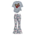 thumbnail image 4 of Tiijoy Girls Valentine's Day Outfits Bow Heart Print Short Sleeve Tee Pants Set, Sizes 7-8, 4 of 4