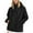 Black, variant on Women's Softshell Jacket with Hood Outdoor Lightweight Waterproof Fleece Lined Rain Jacket Winter Mountaineering Warm Windbreaker