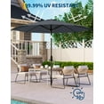 thumbnail image 6 of Solar LED Patio Table Umbrella, 10 FT Outdoor Market Umbrella with Tilt Crank for Garden, Pool, Deck, Backyard, 40 Lights, 6 of 7