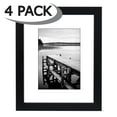 4Pack, 8 x 10 Black Picture Frames Display 5 x 7 Photos with Mats