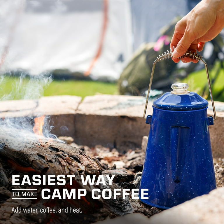 COLETTI Classic Camping Coffee Percolator - Camping Coffee Pot - 12 Cup  Enamelware Percolator Coffee Pot for Campsite, Cabin, Hunting, Fishing,  Backpacking, & RV 