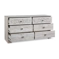 thumbnail image 3 of 59 Inch Dresser 6 Drawers Medallion Design Front Whitewashed MDF Frame - Saltoro Sherpi, 3 of 9
