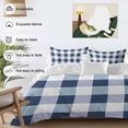 thumbnail image 3 of 3 Piece Navy Blue Plaid Duvet Cover Set Full Size, Microfiber Comforter/Quilt Cover with Corner Ties and 2 Pillowcases, Spring Farmhouse Buffalo Checkered All Season Soft Bedding with Zipper Closure, 3 of 8