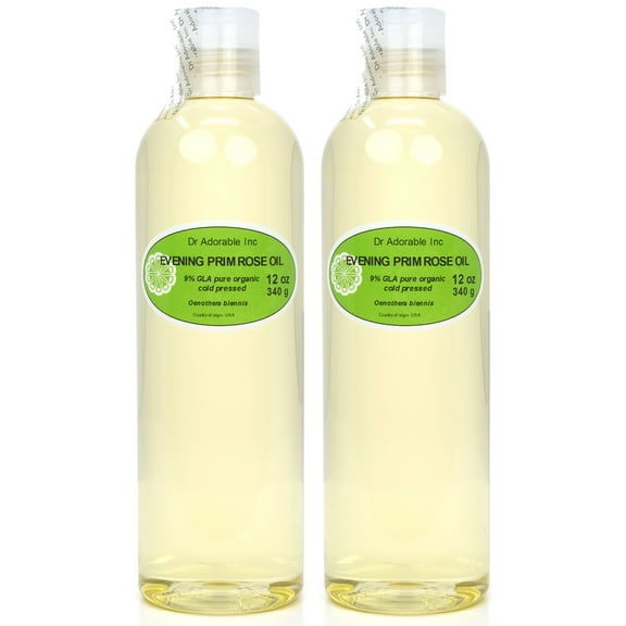 Dr. Adorable - 100% Pure Evening Primrose Oil 9% GLA Organic Cold Pressed Moisturizing Oil For Face Skin Hair Anti Aging - 24 Oz