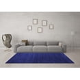 thumbnail image 3 of Ahgly Company Machine Washable Indoor Round Abstract Blue Contemporary Area Rugs, 8' Round, 3 of 4