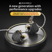 KZ ZS10 Pro X in Ear Monitor Headphone, Upgraded 4BA 1DD KZ Headphone Multi Driver in Ear IEM Earphone with Detachable Silver-Plated 0.75mm 2Pin Cable inears for Audiophile(Black with Mic)