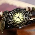 thumbnail image 3 of Vintage Handmade Leather Watch Leaf Ladies Ladies Wrap Around Quartz Watch Bracelet, 3 of 5