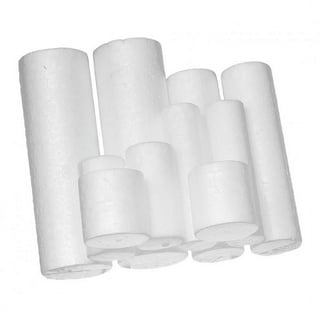 Pack of 10 White Modelling Craft Polystyrene Foam Cylinder Pillar 12cm  Ornaments diy Craft