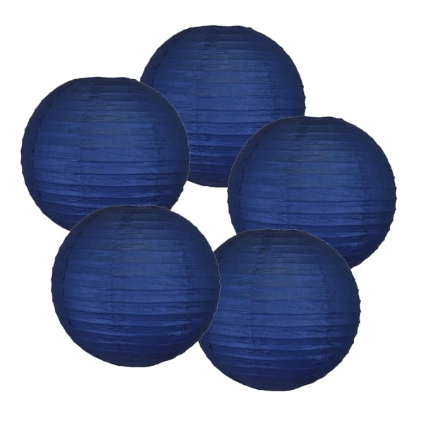 Just Artifacts 12 Navy Blue Hanging Chinese Paper Lanterns Set Of 5 Walmart Com