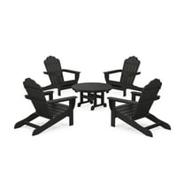 Trex Outdoors 5-Piece Monterey Bay Oversized Outdoor Adirondack Chair Conversation Group in Charcoal Black