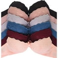 thumbnail image 2 of Mamia Women's Basic Lace/Plain Lace Bras Pack of 6- Various Styles Ariana, 42C, 2 of 24