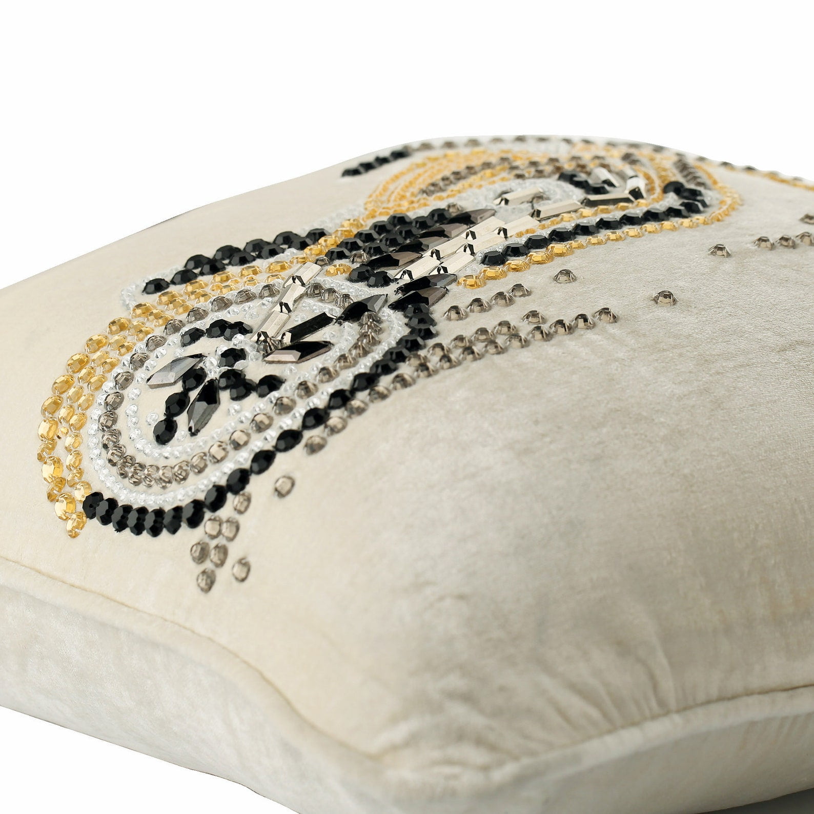 Throw Pillow Covers, Pillow Covers, Decorative Pillow Covers 18x18 inch (45x45 cm) White, Velvet Throw Pillow Covers, Handmade Pillow Covers, Modern, Abstract - Crystal Motorbike