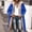 Blue, variant on Dzrciro Long Winter Coats for Women, Fleece Lined Collared Full Zip Waterproof Hooded Trench Coat with Pockets, Thick Thermal Versatile Windbreaker Puffer Jackets S-5XL