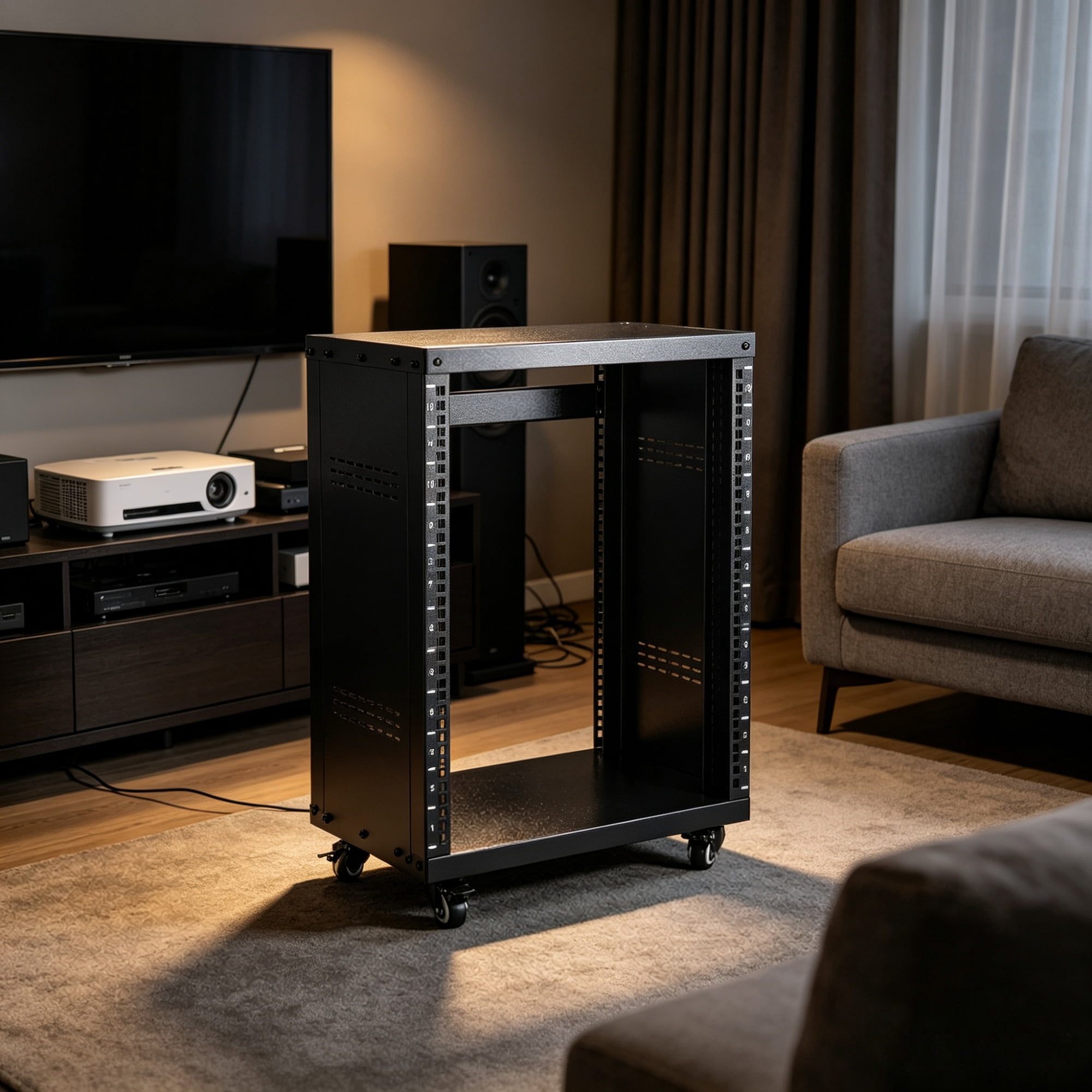 12U AV Rack Stand, 300 lbs Capacity